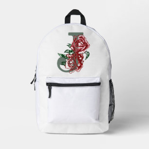 Sac À Dos Imprimé monogramme floral lettre majuscule J