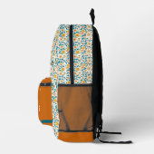 Sac À Dos Imprimé Monogramme floral personnalisé et nom (Droite)
