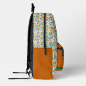 Sac À Dos Imprimé Monogramme floral personnalisé et nom (Gauche)