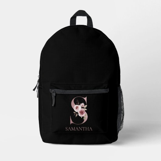 Sac À Dos Imprimé Monogramme floral S Nom (Recto)