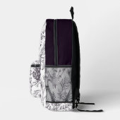 Sac À Dos Imprimé Monogramme floral simple noir et blanc (Droite)