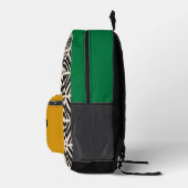 Sac À Dos Imprimé Monogramme géométrique moderne noir vert jaune (Droite)