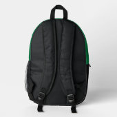 Sac À Dos Imprimé Monogramme géométrique moderne noir vert jaune (Verso)