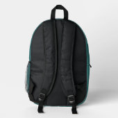 Sac À Dos Imprimé Monogramme géométrique sarcelle Alexandrite modern (Verso)