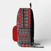 Sac À Dos Imprimé Monogramme géométrique Turquoise et rouge du sud-o (Droite)