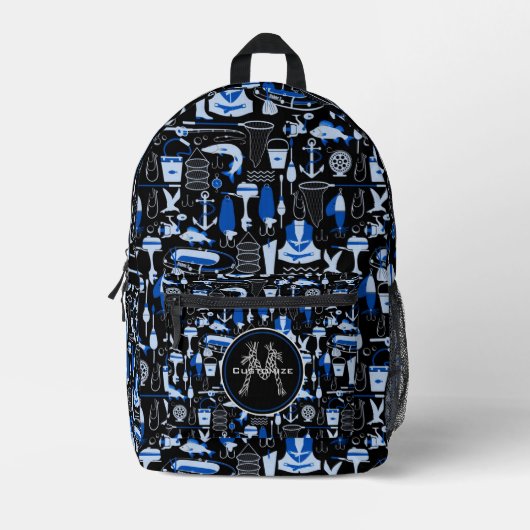 Sac À Dos Imprimé Monogramme Gone Fishing Blue (Recto)