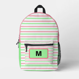 Sac À Dos Imprimé Monogramme Grandes géométriques rose vert blanc