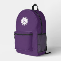 Monogramme gras en cercle blanc sur violet
