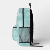 Sac À Dos Imprimé Monogramme Initial Aquarelle Bleu Canard (Droite)