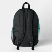 Sac À Dos Imprimé Monogramme Initial Éditable à Dégradé de Sarcelle (Verso)