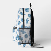 Sac À Dos Imprimé Monogramme Initial Nautilus Aquarelle Maritime Coq (Droite)