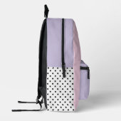 Sac À Dos Imprimé Monogramme Initial Rose Clair et Violet Clair (Gauche)