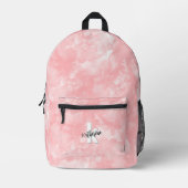 Sac À Dos Imprimé Monogramme Initiale Filles Aquarelle Rose (Recto)