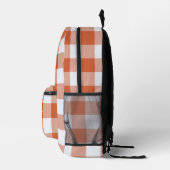Sac À Dos Imprimé Monogramme Initiales Orange En vichy Buffalo Check (Droite)