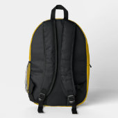 Sac À Dos Imprimé Monogramme Jaune Moutarde Rétro (Verso)