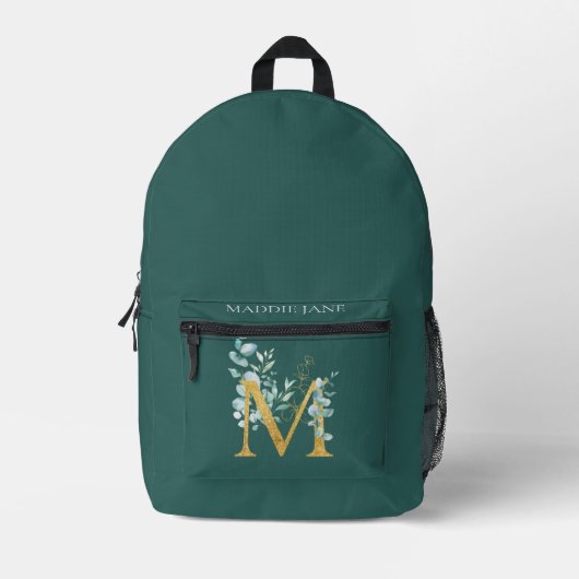 Sac À Dos Imprimé Monogramme M vert Nom  (Recto)