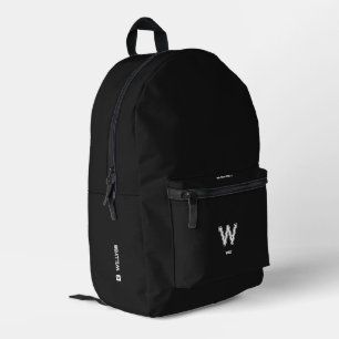 Sac À Dos Imprimé Monogramme minimaliste élégant et sportif noir bla