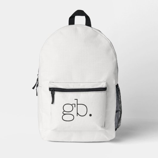 Sac À Dos Imprimé Monogramme Moderne Blanc (Recto)