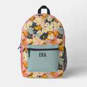 Sac À Dos Imprimé Monogramme Moderne Colorful Floral Girls School (Recto)