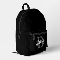 Monogramme moderne élégant Nom noir Gris noir Scri