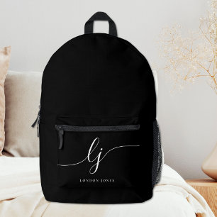 Sac À Dos Imprimé Monogramme Moderne Élégant Typographie Monogramme