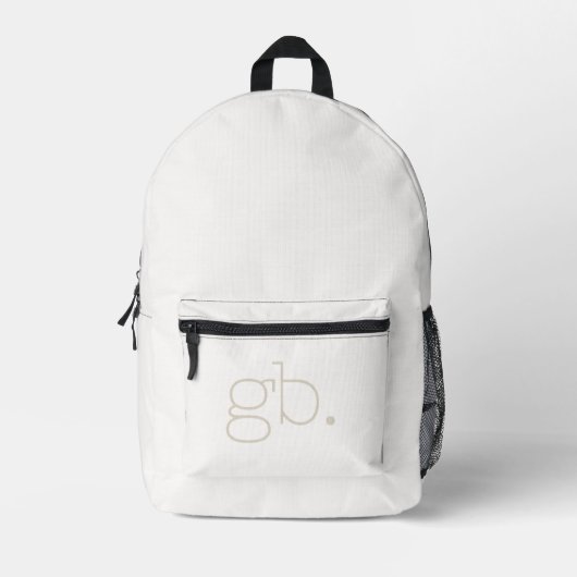 Sac À Dos Imprimé Monogramme Moderne Ivoire (Recto)