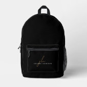 Sac À Dos Imprimé Monogramme moderne minimal noir (Recto)