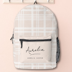 Sac À Dos Imprimé Monogramme Moderne Minimaliste Blush Pink Script P
