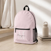 Sac À Dos Imprimé Monogramme Moderne Nom Rose