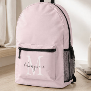 Sac À Dos Imprimé Monogramme Moderne Nom Rose