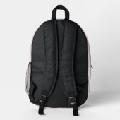 Sac À Dos Imprimé Monogramme Moderne Nom Rose (Verso)