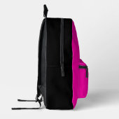 Sac À Dos Imprimé Monogramme moderne rose noir écriture script (Gauche)