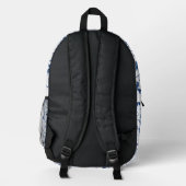 Sac À Dos Imprimé Monogramme Motif à feuille bleue rétro (Verso)