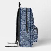 Sac À Dos Imprimé monogramme motif bleu marine et blanc (Gauche)