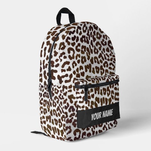 Sac À Dos Imprimé Monogramme Motif de léopard de chocolat (Coin arrière gauche)