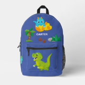 Sac À Dos Imprimé Monogramme Motif Dinosaure Aquarelle Cute (Recto)