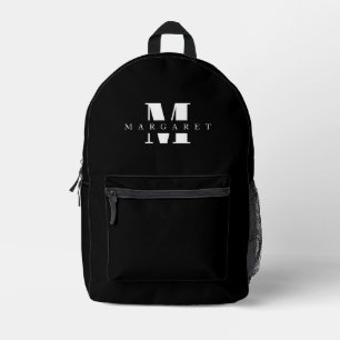 Sac À Dos Imprimé Monogramme noir et blanc