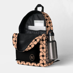 Sac À Dos Imprimé Monogramme noir Pêche moderne Géométrique