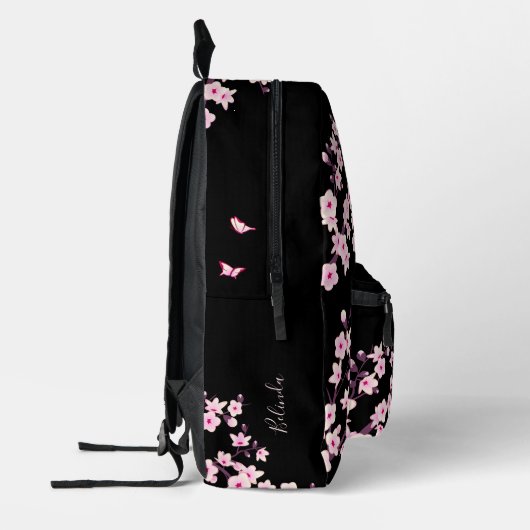 Sac À Dos Imprimé Monogramme noir rose cerisier (Gauche)