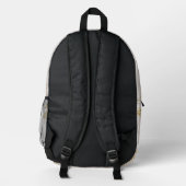 Sac À Dos Imprimé Monogramme Or Élégant Personnalisé (Verso)