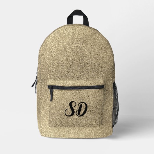 Sac À Dos Imprimé Monogramme Pailleté Or Brossé Chic (Recto)