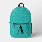 Sac À Dos Imprimé Monogramme pailleté sarcelle (Recto)