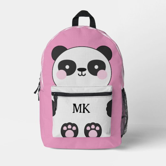 Sac À Dos Imprimé Monogramme Panda Pink mignonne Enfants (Recto)
