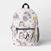 Sac À Dos Imprimé Monogramme personnalisé blanc Topographie Cute Uni (Recto)