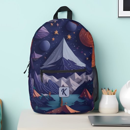 Sac À Dos Imprimé Monogramme Personnalisé, Cool & Moderne