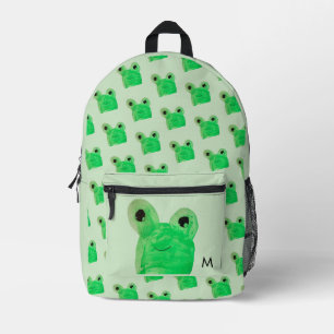 Sac À Dos Imprimé Monogramme personnalisé Cute grenouille