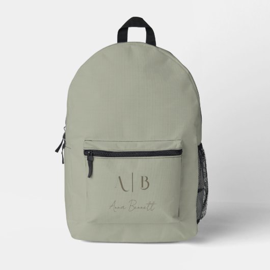 Sac À Dos Imprimé Monogramme personnalisé moderne Initiales Nom Dust (Recto)