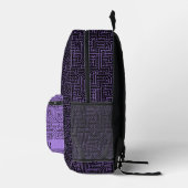 Sac À Dos Imprimé Monogramme personnalisé noir violet brillant de la (Droite)