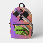 Sac À Dos Imprimé Monogramme plaisir dégradé et rayures Pickleball (Recto)