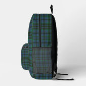 Sac À Dos Imprimé Monogramme préppy vert et bleu plaid (Droite)